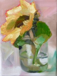 Sonnenblume I,  2013, 24 x 18 cm, Öl a. Lwd.