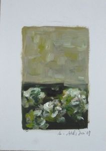 Hortensie,  2009, 24 x 18 cm, Öl a. Papier
